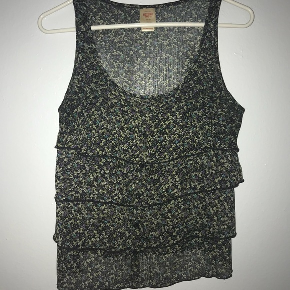 Mossimo Black Floral Tank Top - Picture 1 of 4